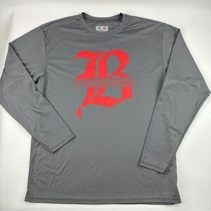 A4 Tshirt Womens Medium Gray Long Sleeve Crew Neck Cheerleading